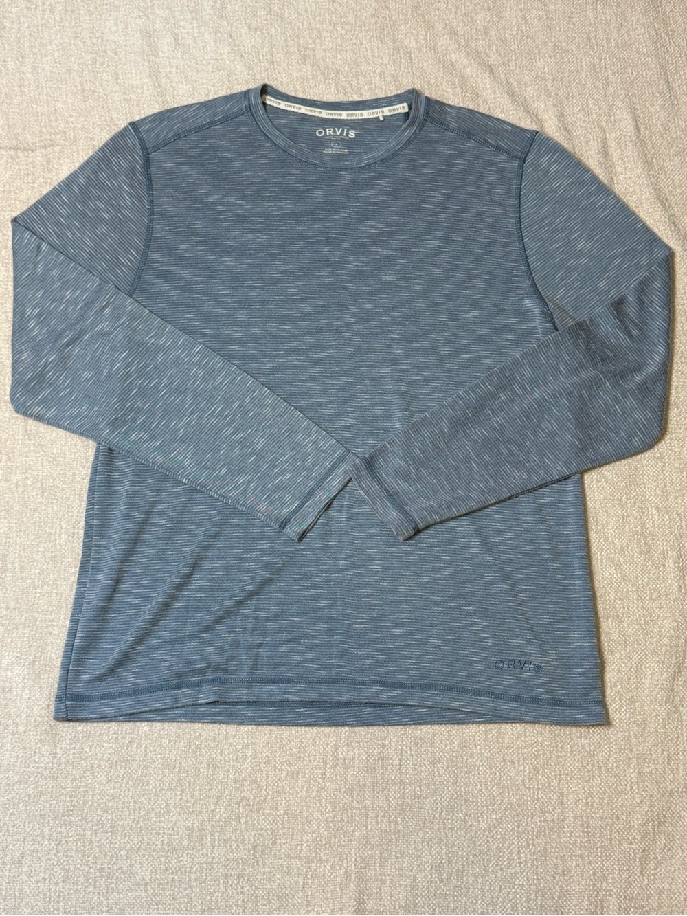 Orvis Classic Collection Mens L Blue Striped Long Sleeve Shirt Gorpcore